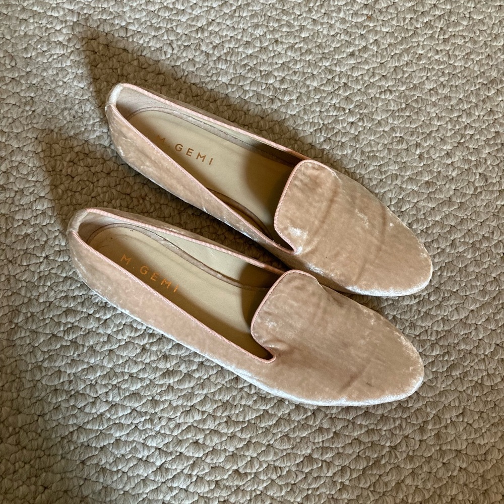 M. Gemi Pink Velvet Loafers
